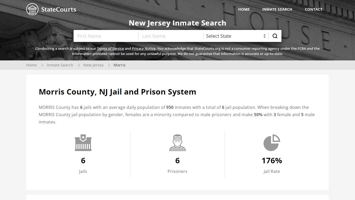 Morris County, NJ Inmate Search - StateCourts