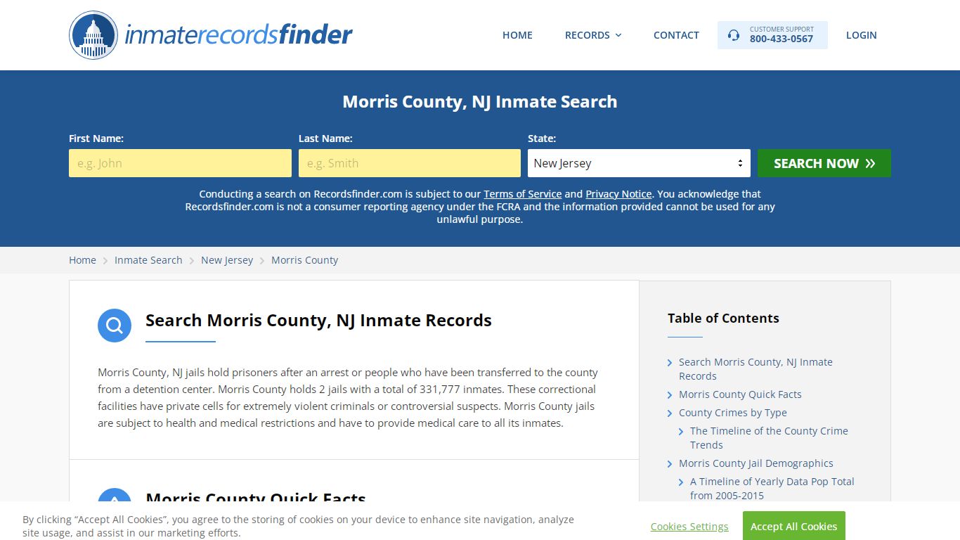 Morris County, NJ Inmate Lookup & Jail Records Online