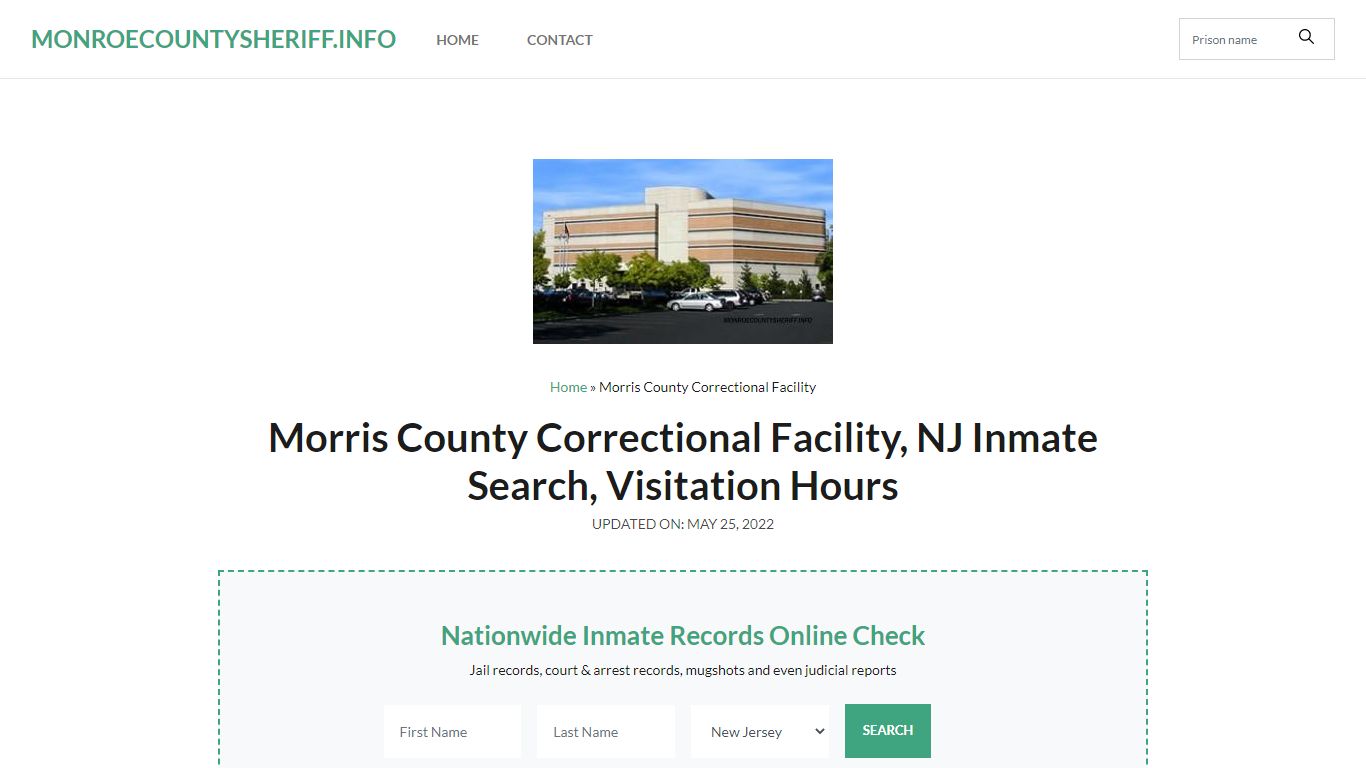 Morris County Correctional Facility, NJ Inmate Search ...